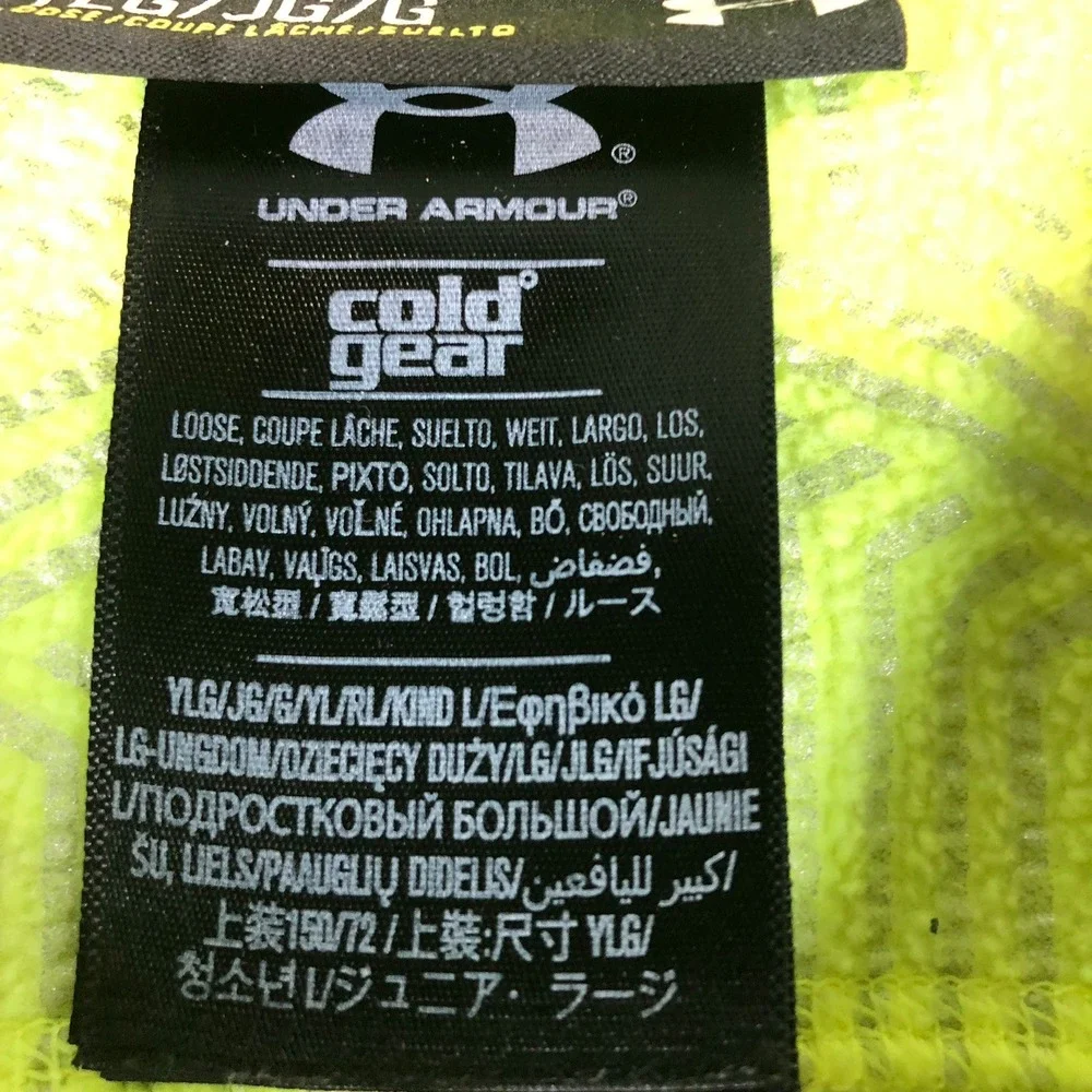 Under Armour ColdGear Fleece Vest Youth YLG‎ Yellow Zip Pockets Activewear